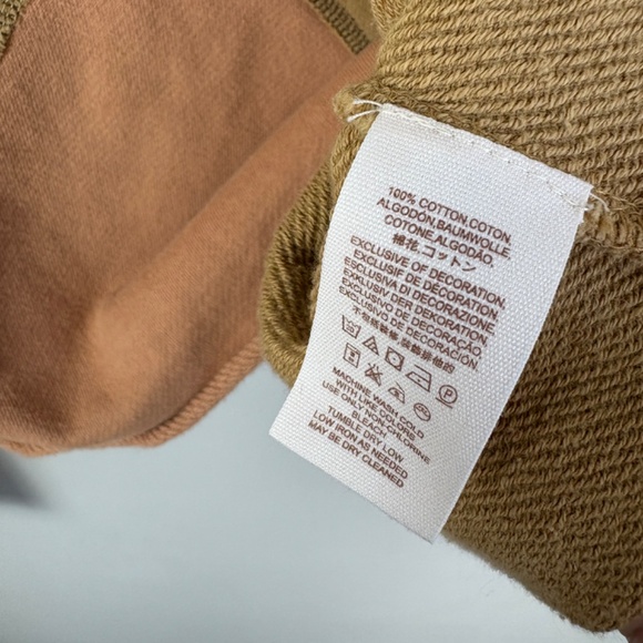 Free People Montauk Pieced Sweatshirt in Khaki Combo - Size Small - Picture 6 of 7